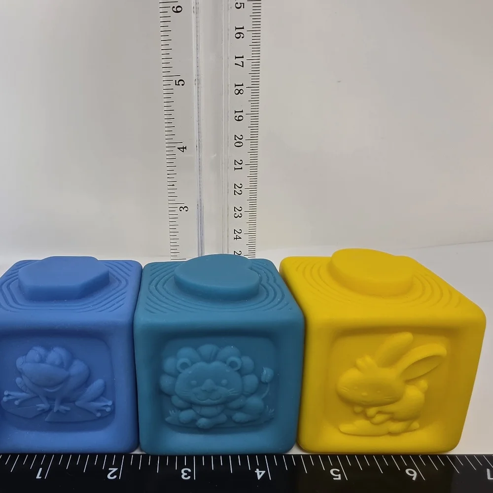 Blocks Rubber Shapes Lot of 3